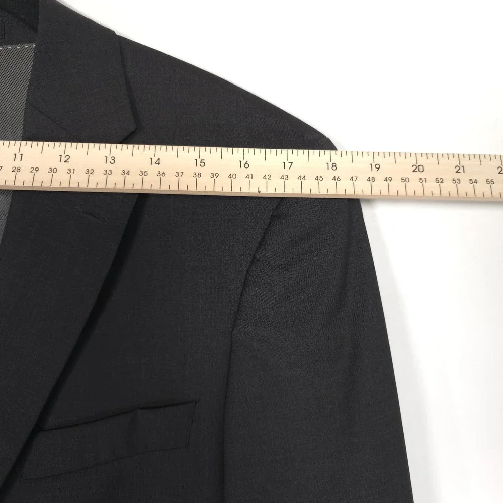 HUGO BOSS Mens Sport Coat Blazer 38S 100% Virgin Wool Business Charcoal Gray